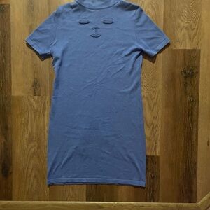 Fashion Brand Company Blue Face Short Sleeve Dress
